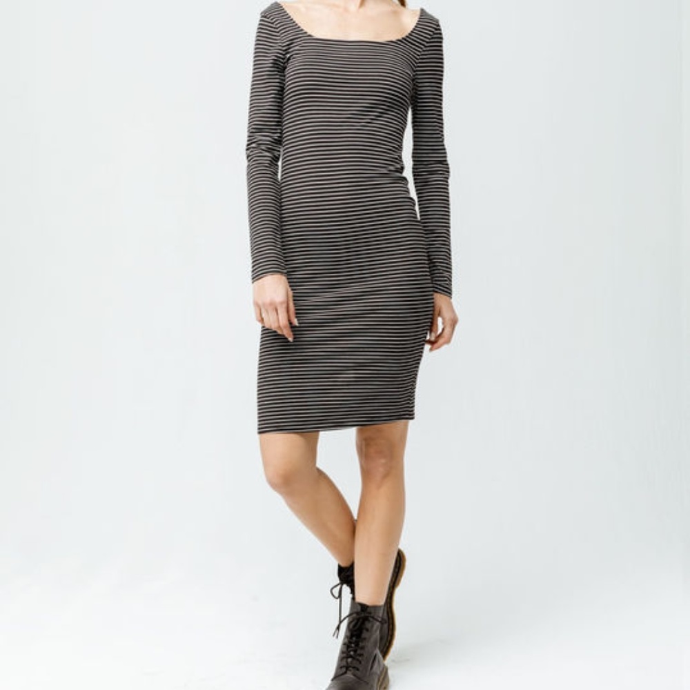 Black and White Striped Dress